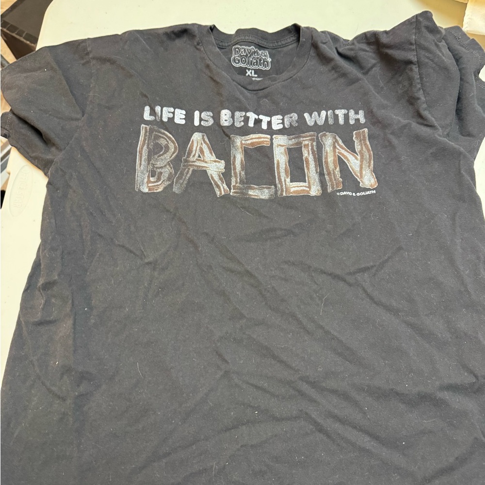 David‎ & Goliath Men’s Black 'Life Is Better With Bacon' Graphic Tee